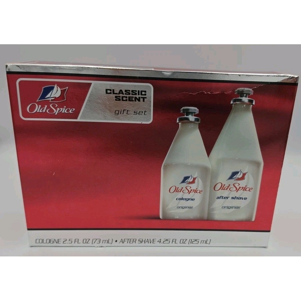 New OLD SPICE Vintage 1997 Shulton 4.25 oz After Shave 2.5 oz Cologne Gift Set
